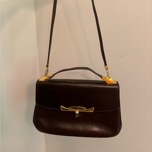 Dior Handbags - Deep brown vintage CD bag with gold hardware, well loved